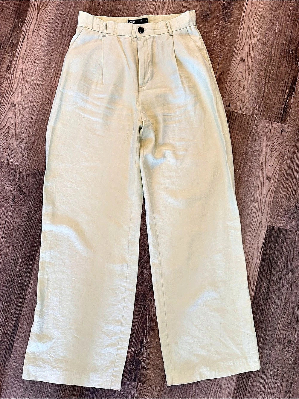 Zara Wide Leg Pants in green Size Large